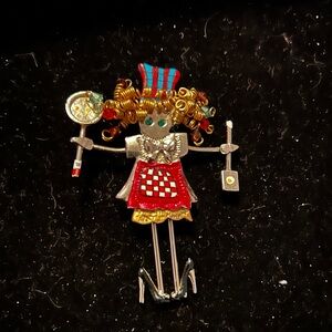 GANZ Colorful Chef Brooch - Red, Gold, Silver